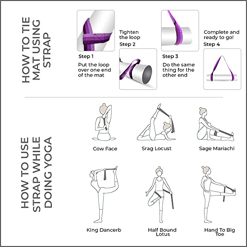 Image of Yoga Mat Strap for Carrying, Adjustable Mat Holder Carrier Sling with Thick, Durable & Comfy Texture Stretching