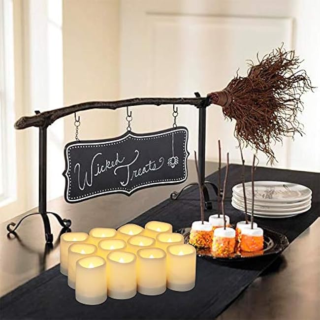 DRomance Votive Candles Tealight Flickering Candles Set of 12