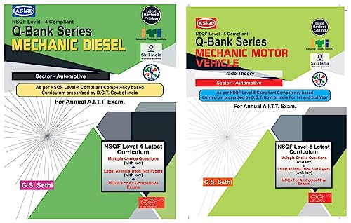 Asian Question Bank Series Mechanic Motor Vehicle Trade Theory & Mechanic Diesel Up-To-Date Q-Bank (NSQF-4 Modular)