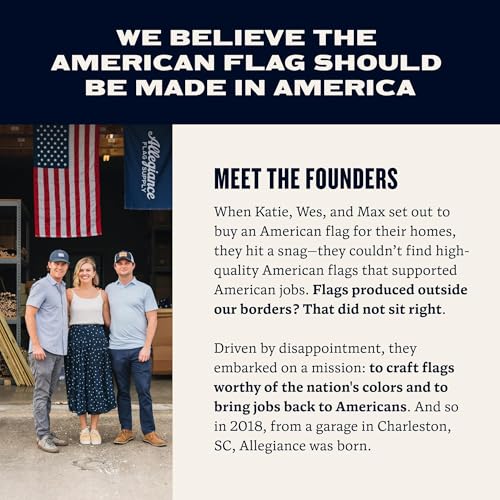 Pre-Assembled American Flag Set | American-Sourced Nylon Fabric, Embroidered Stars, Hand-Stitched | Proudly Made in USA (3' x 5')