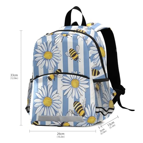 panksolu Honey Bee Bumble White Daisy Toddler Backpack for Boys Girls Kids Backpacks Preschool Bag Travel Bag3