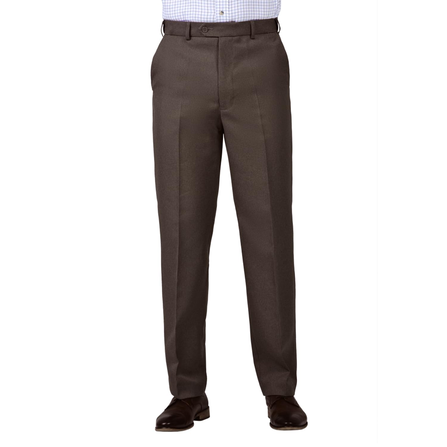 James Holton Mens Smart Comfort Trousers with 2" Self-Adjusting Waist 34W / 29L Brown