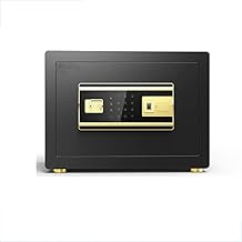 RWCCCRW Safe Fingerprint Password Smart Smart Office en el hogar antirrotido Seguro (marrón, Negro, Dorado) (Color: Negro)