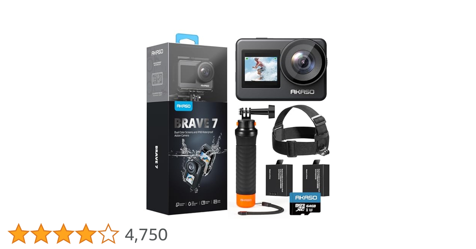 Amazon | AKASO Brave7 アクションカメラ 4K アクションカム