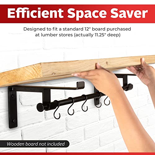 Mildenhall Hanging Pot Rack 3-In-1 Size Options - Wall Mount Cookware Organizer Rack - Sturdy Steel Construction - Farmhouse Style Kitchen Storage For Pots, Pans, Utensils (Board Not Included) #TOP1