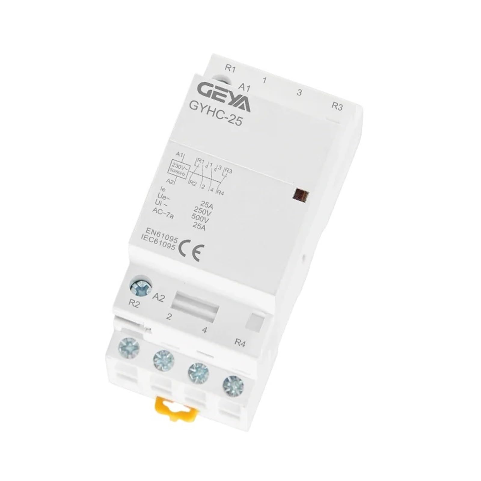 GYHC 4P 25A 220V/230V 50/60HZ Modułowy stycznik AC do domu z szyną DIN 4NO lub 2NO2NC lub 3NO1NC lub 4NC(4P 25A 2NO2NC 220V)