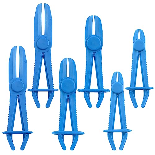 Swpeet 6Pcs Blue Line Clamps Flexible Hose Clamps Pliers Kit
