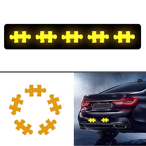 Preisvergleich Produktbild Tuqiang Reflektierendes Klebeband Wasserdicht Selbstklebend Für Auto Kleider Rucksack und Gehweg Sicherheit im Freien Reflektoren Aufkleber DIY Dekoration 10 Stück Gelb