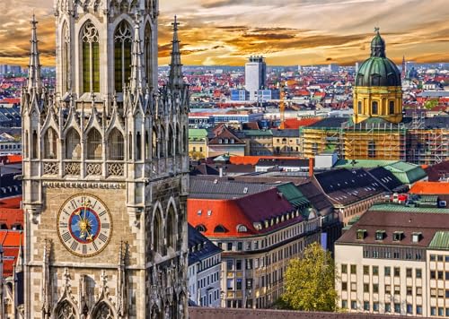 Loccor 7x5ft Fabric Munich City Backdrop for Photography Germany Munich