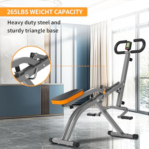 Image of NAYSAYE Squat Assist Trainer, Squat Machines Rowing Machine with Adjustable Resistance Bands LCD Display, Foldable Exercise Trainer with 265LBS Loading Capacity for Home Office