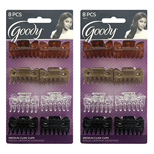 Goody 8 Claw Clips Pinces Hebillas Model #76023 (2-Pack)