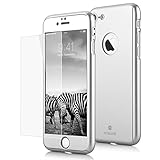 iPhone 7 Case,Lavince Full Body Protection Hard Slim Premium Cover[Dual Layer][Slim Fit] with Tempered Glass Screen Protector for iPhone 7 4.7inch(Silver)