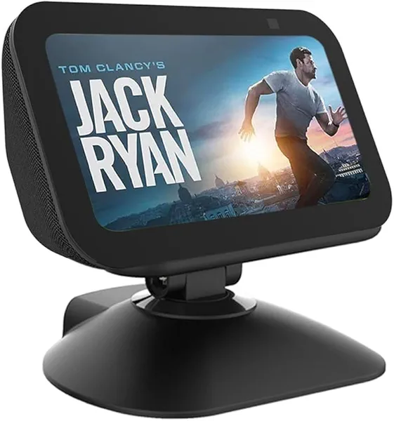Adjustable Stand for Echo Show 5 (3rd Gen)， Tilt + Swivel Stand Multi Angle Rotation Magnetic Anti-Slip Base for Show 5,Rotatable All Around Compatible with Mobile Phones Black