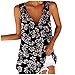 XUNN Blusa de verano sin mangas con cuello en V para mujer., multicolor, L