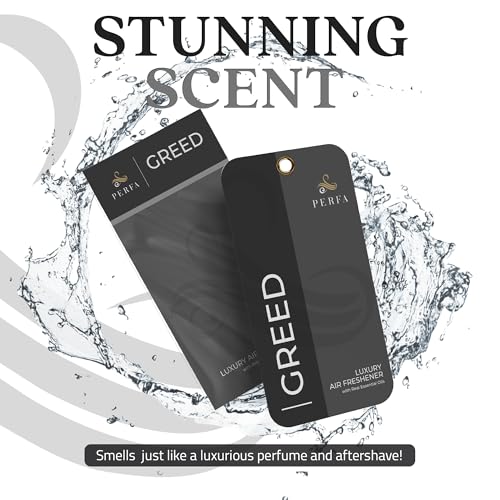 Greed Disposable Card Freshener for Men | Car Scents Air Freshener with Fragrance | Strong Car Perfume Air Freshener with Odour Eliminating Technology | Greed by Perfa - Image 6