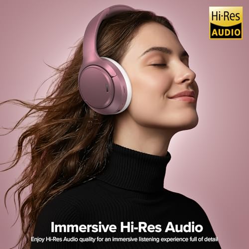 Image of TAGRY Hybrid Active Noise Cancelling Headphones 120H Long Playtime, 6 ENC Mic, Wireless Over-Ear Bluetooth 6.0 Headphones,Hi-Res Audio, Memory Foam Earcup, Transparency Mode ANC Headphone