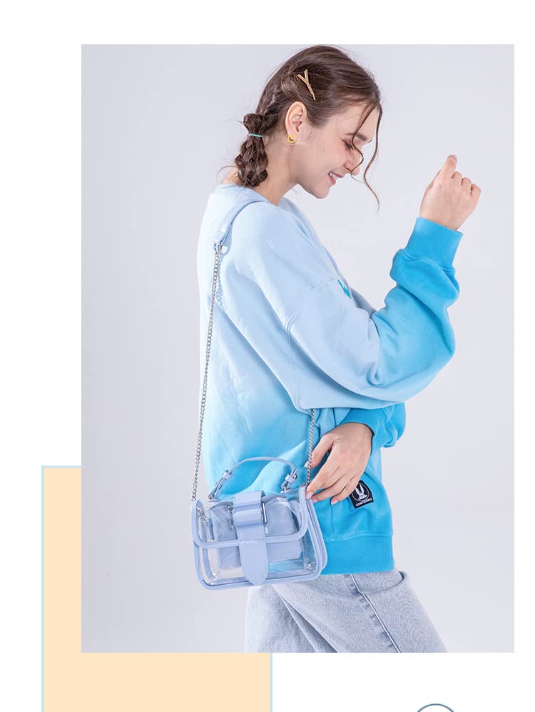 Clear Shoulder Bag Purse 2 In 1 Transparent Crossbody Bag Y2K Handbag Fairy Grunge Aesthetic Shoulder Crossbody Bag3