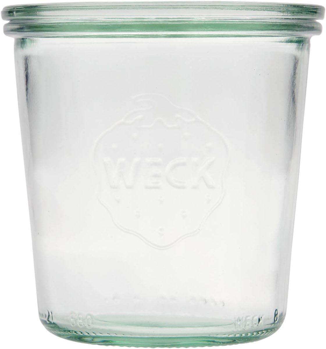 24x Sturzglas 580 ml + gratis Rezeptheft zum Download, inkl. Glasdeckel, Einkochringen und Klammern, Einmachgläser zum Haltbarmachen, Mealprep I Made in Germany