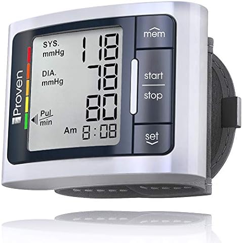 IPROVEN Blood Pressure Monitor Wrist for Home Use, FSA HSA Eligible, Heart Rate Monitor & Large Blood Pressure Wrist Cuff, Large LCD Display, Colored AHA Indicator Cover