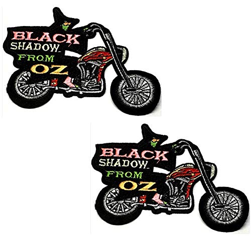CHIMES Embroidered Sew on Patches Combo for Clothes Jackets Pants Jeans Bags Boutique Multicolour Different Embroidery Stitching Patches (Bike Shadow OZ, 2)