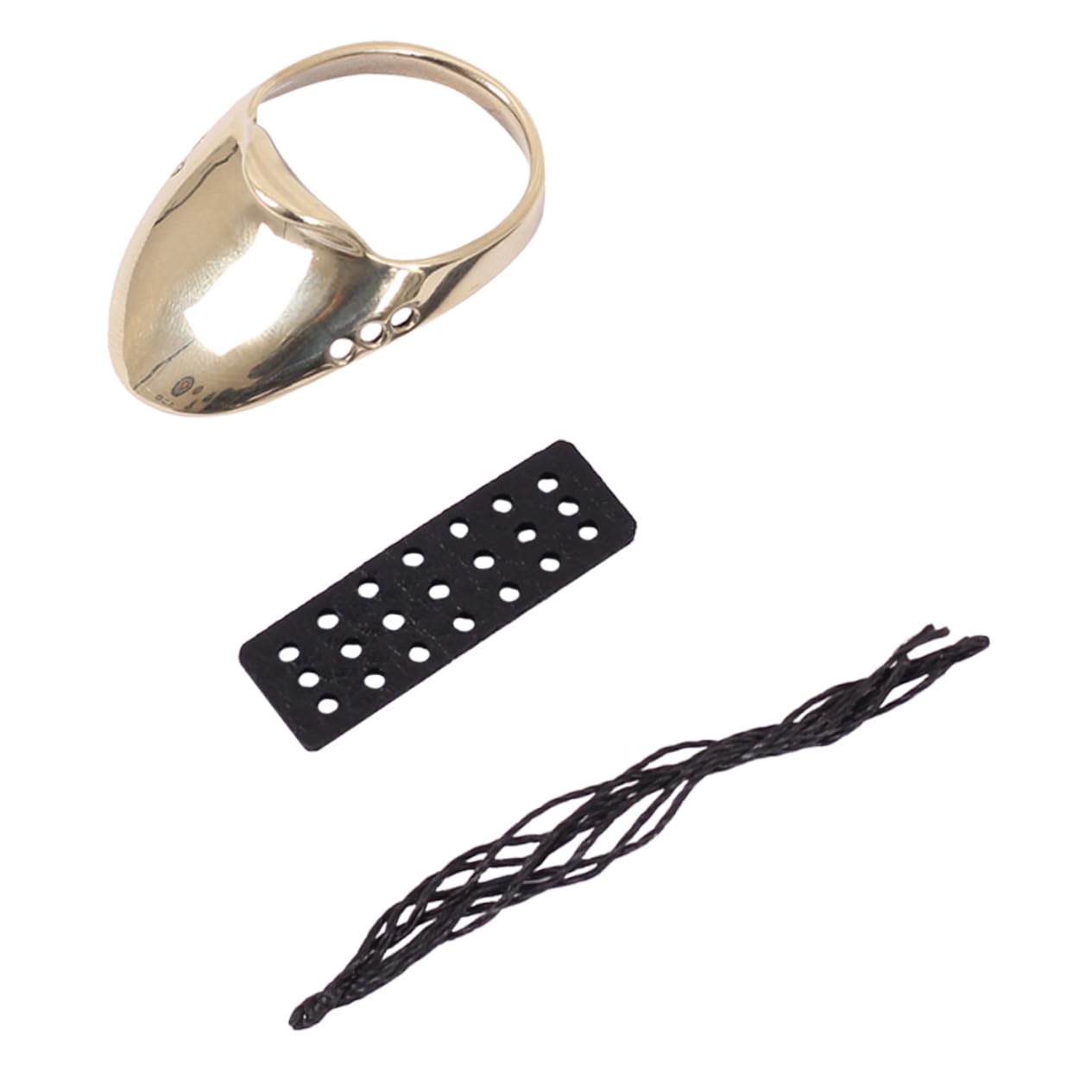 GANAZONO 1 Set Finger Wrench Archery Arm Guard Finger Protector Guards Arrows Portable Archery Ring Ringd Bracer Archery Competition Arm Guard Tie The Ring Archery Finger Guard Golden Brass