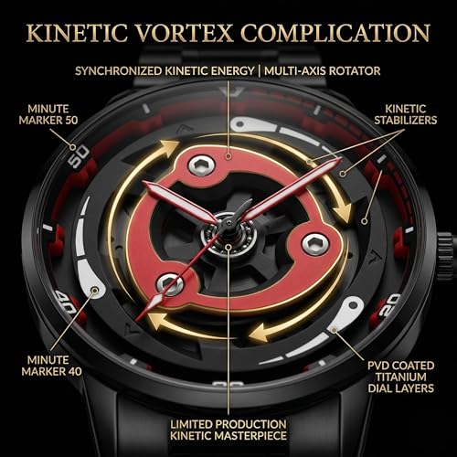 Image of GOLDENIZE FASHION Branded Men's Sport Quartz Watch Arrow Wheel Dial 360 Rotating Casual Fashion Stainless Steel Alloy Mens & Boy's Luxury Metal Gift Creative Watch