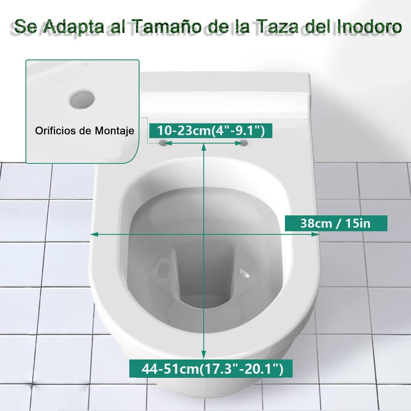 Asiento de Inodoro de PP con Cierre Suave y Lento, Tapa WC Universal en Forma de D/U, Tapa de Inodoro con Liberación Rápida para una Fácil Limpieza, Tapadera WC Blanco, 02K, 48x38cm