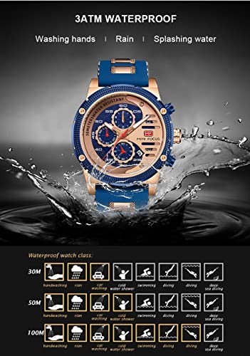 Image of AIMES Mens Watches Chronograph Waterproof Sport Military Watch for Men Analog Quartz Movement Stylish Wrist Watch Elegant Gift Watch for Men