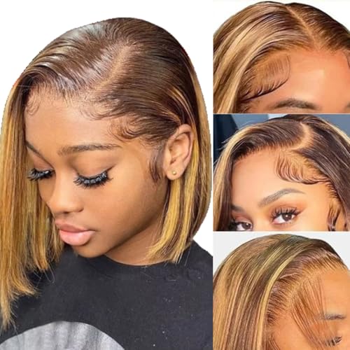 4/27 Highlights Bob Wigs Human Hair Wear and Go...