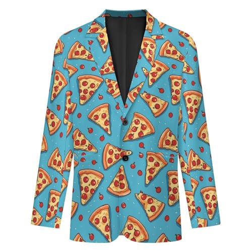 Italy Pizza Pattern Mens Suit Jacket Lapel Blazers 2 Button Business Coat Tuxedo for Wedding Dinner4