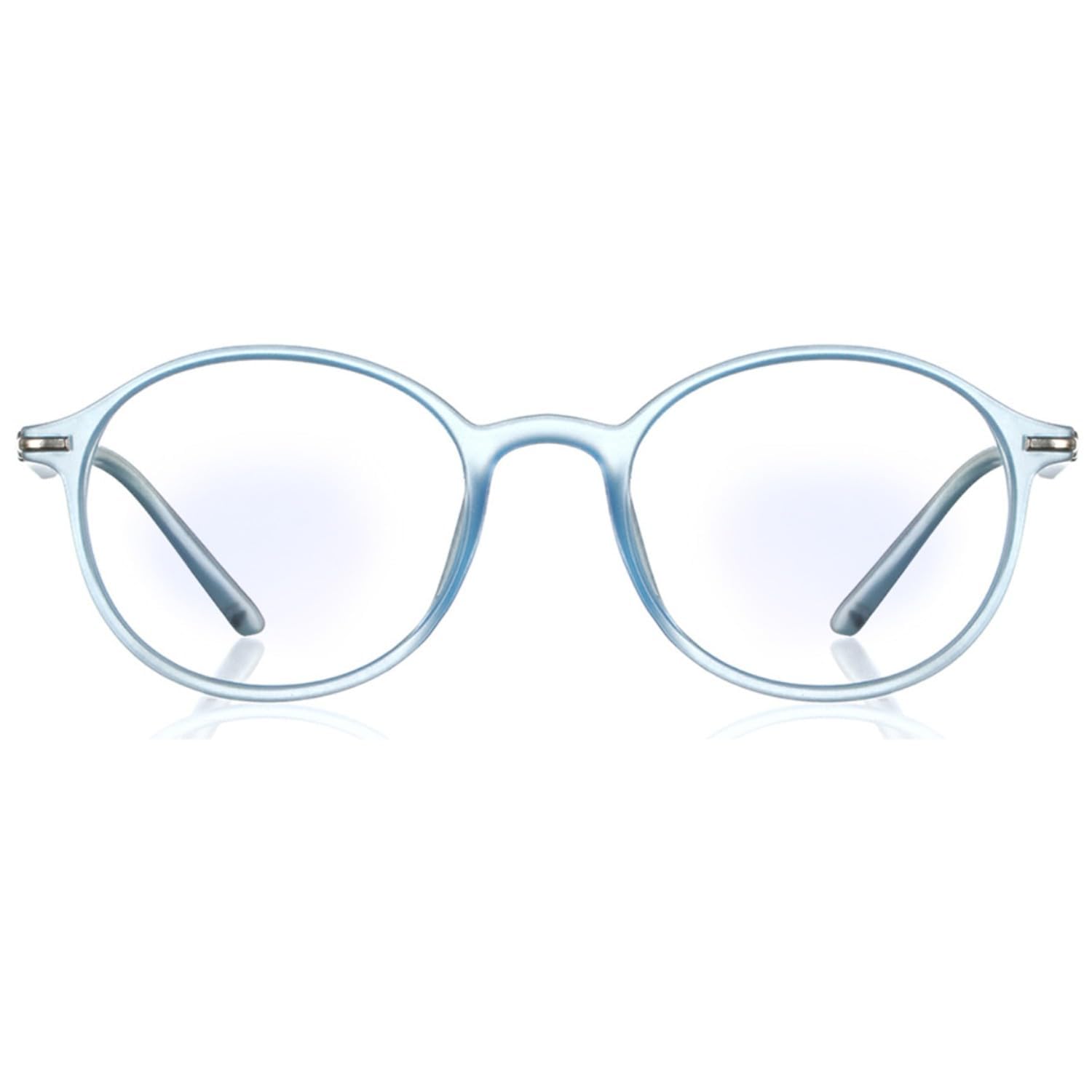 ENRICO Bluno Round Zero Power Computer Glasses for Men | Anti-Glare Blue Light Filter Glasses for Eye Protection from Laptop/Mobile Screen | Blue Cut Reading Computer Glasses for Women