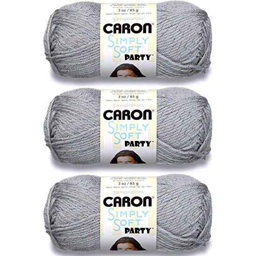 Caron Simply Soft Party Yarn (3-Pack) Silver Sparkle H97PAR-8