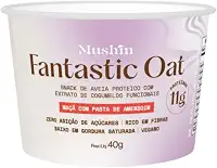 Fantástico Oat Mushin, Mingau de Aveia Instantâneo, Sem Glúten, Sem Lactose, Sem Açúcar, Rico em 11g Proteínas e Fibras, 40g baixa caloria