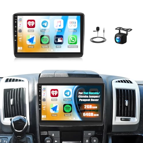 SIXTOP 2G+64G Android 13 Autoradio pour Fiat Ducato 2010/Citroen Jumper/Peugeot Boxer avec CarPlay Android Auto sans Fil 9“ Écran Tactile avec GPS WiFi...