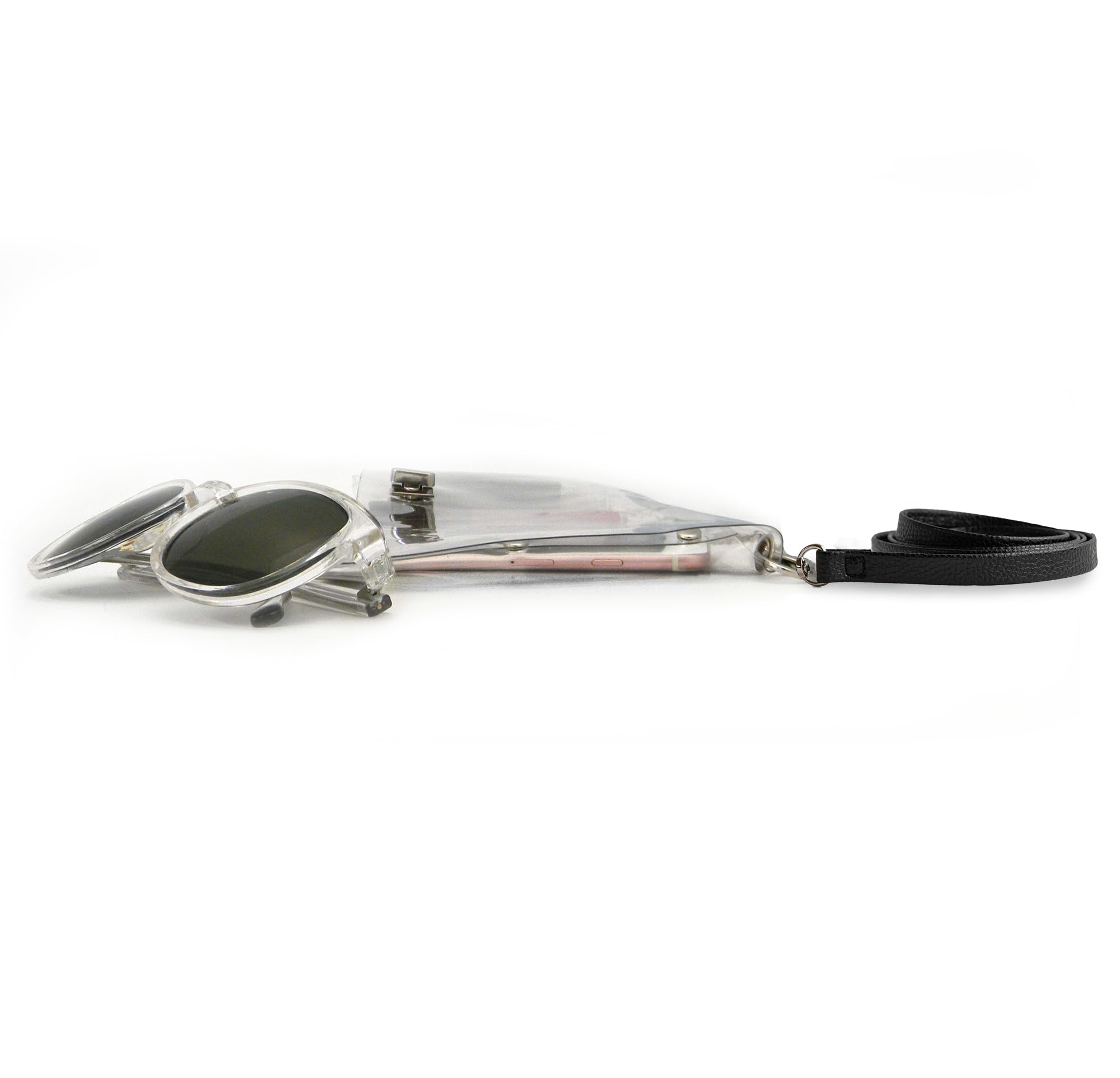 Littlearth Damen Stadium Friendly Clear Envelope Purse with Black Fashion Strap and Stadionfreundliche, transparente Geldbörse mit schwarzem Moderiemen und Team-Logo