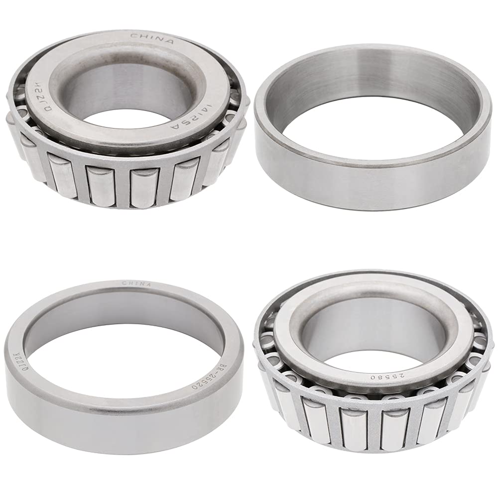 [1-Set] 5,200-7,000 lbs Trailer Axle Replacement Bearings, Cones: 14125A & 25580, Cups: 14276 & 25520, Tapered Roller Bearings [Fits Spindle D42, 2.125'' x 3.375'' and 2.250'' x 3.375'']