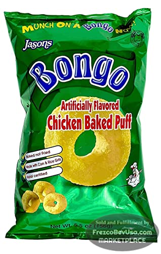 FIJI Bongo - Chicken Flavoured Snack (Pack of 1 x 156g / 5.5 Oz) Made with Real Unique Cheese Flavor | Munch ON Now Munchies | Chicken Baked Puff Imported from Fiji