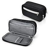 Alta Calidad -- Esta caja de lápices está hecha de material Oxford de alta calidad, no necesita preocuparse por la deformación y el mantenimiento. Con el interior de PU impermeable doble, no necesita preocuparse por las fugas de tinta. Cremallera sólida y suave de alta calidad con una vida útil muy larga y duradera es fácil de abrir y cerrar.