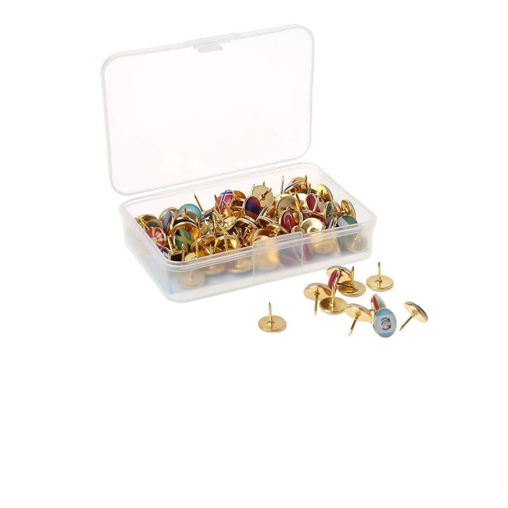 YANGLY 100pcs/box Map Tacks National Flag Thumbtack Push Pins Notice Board Markers