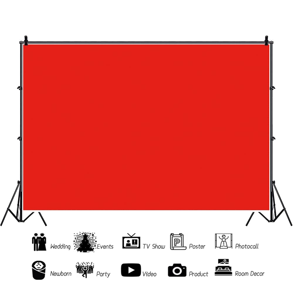 Aoihrraan 3x2m Rosso Schermo Sfondo Astratto Foto Stand Professionale Fotografia Sfondo Video Conferenza Compleanno Festa Decorazione Bambini Neonato Torta Smash Artistico Ritratto Studio Puntelli