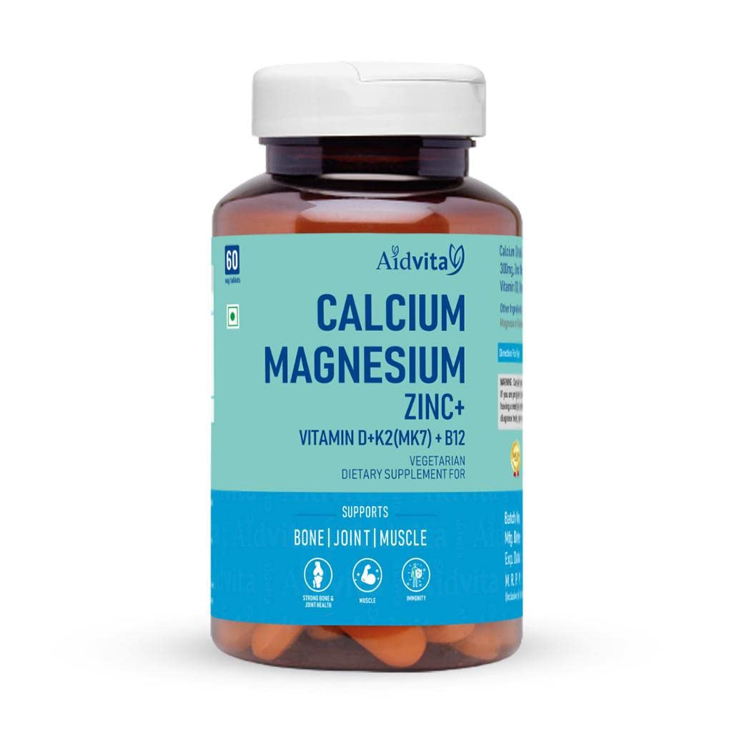 Aidvita Calcium Magnesium Zinc with Vitamin B12 & D3 Calcium