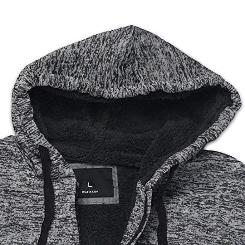 Gary Com Heavyweight Sherpa Hoodies for Men, Thick Fleece Lined Full Zip Up Winter Warm Sweatshirts Work Jackets