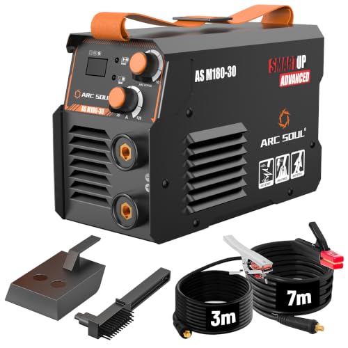 ARC SOUL AS M180-30 MMA Welding Machine | 180A | Built-in Hot Start & Anti-Stick | ARC Force Adjustable | VRD | 60% Duty Cycle | 7M Electrode Cable & 