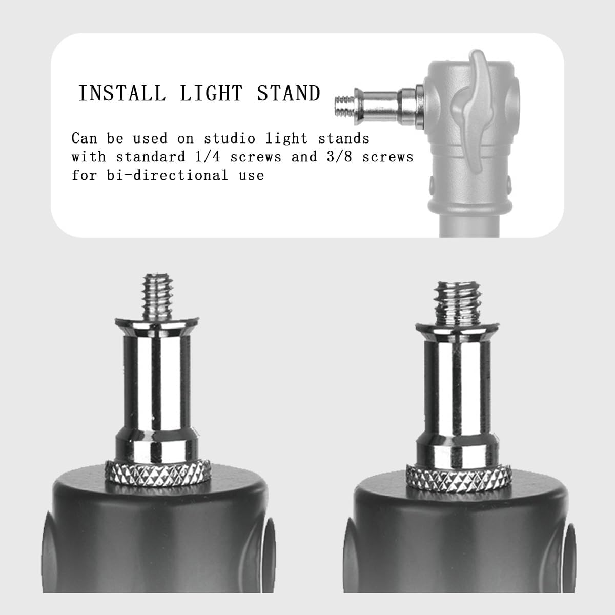 4 Pieces Standard 1/4 to 3/8 inch Metal Male Convertor Threaded Screw Tripod Adapter Spigot Stud for Flash Holder, Studio Light Stand, Ball Head, Hotshoe/Coldshoe Adapter, Wireless Flash Receiver