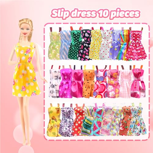 Ensemble-de-vetements-et-accessoires-de-poupee-61-pieces-vetements-de-poupee-compatibles-avec-Barbie-y-compris-13-robes-1-ensemble-haut-et-pantalon-20-chaussures-26-accessoires-pour-poupees-de Ensemble de vêtements et accessoires de poupée 61 pièces, vêtements de poupée compatibles avec Barbie, y compris 13 robes, 1 ensemble haut et pantalon, 20 chaussures, 26 accessoires pour poupées de – Image 5