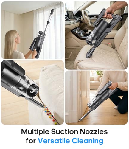 Image of Cordless Vacuum Cleaner, Upgraded 600W 55KPA 55mins Vacuum Cleaners for Home,Powerful Stick Vacuum with Anti-Tangle & Wall Mount Charging, Lightweight Vacuum for Pet Hair Hardwood Floor Carpet