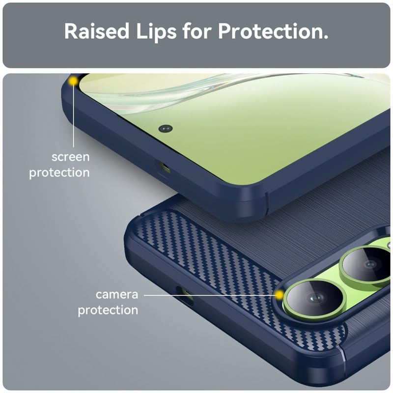 Image of Hybrid Carbon Fiber Back Case for OnePlus Nord CE 4 Lite (Blue)