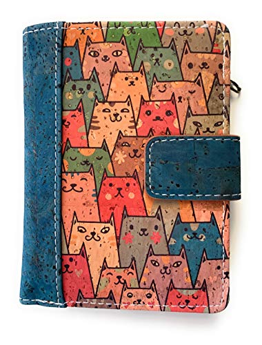 Preisvergleich Produktbild Damen-Geldbörse, Portemonnaie, Geldbeutel, Brieftasche, mit Münzfach, mit Reißverschluss, Original aus ökologischem Stoff (Kork) aus Portugal, mit RFID-Schutz 9.7 X 3 X 13 CM