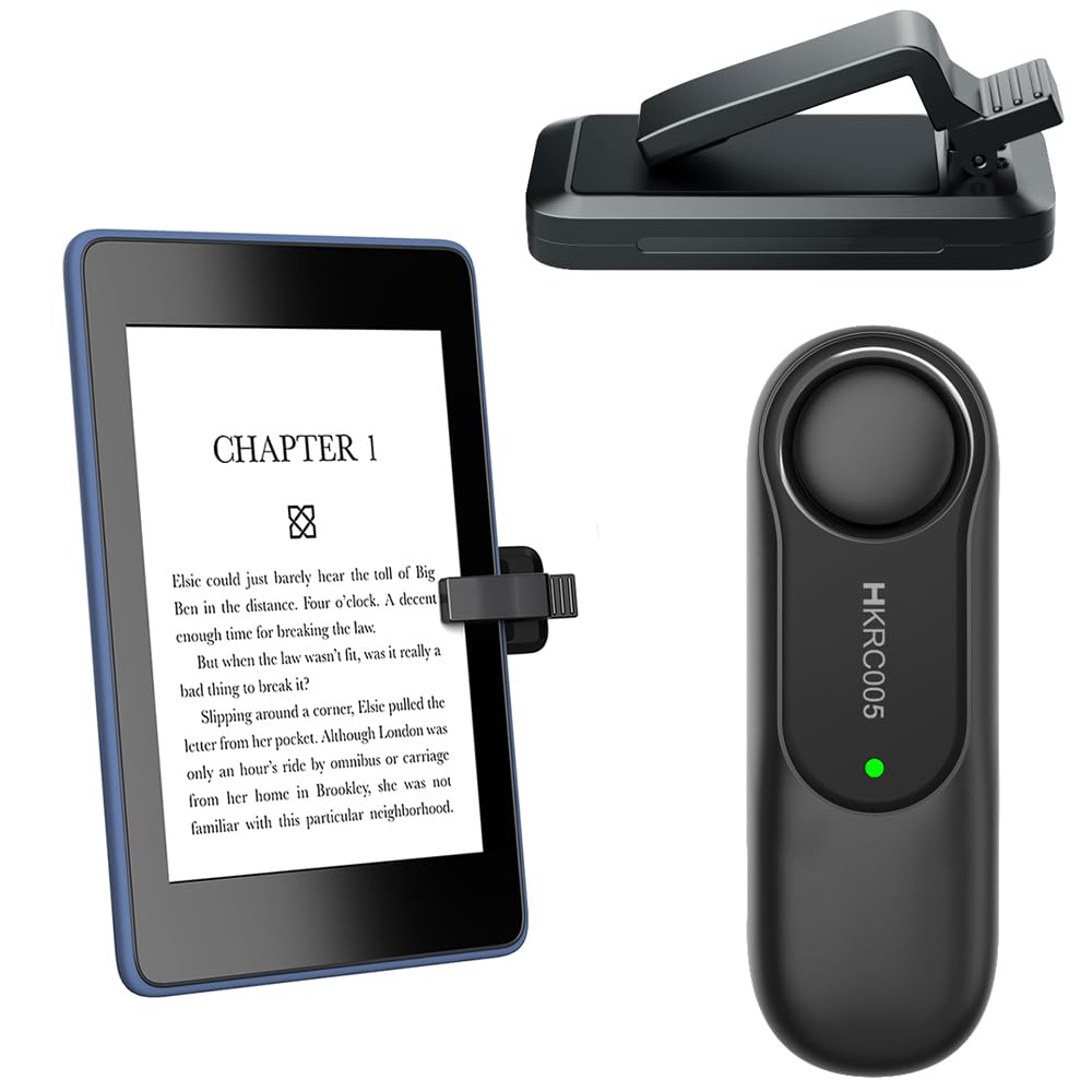 Mando a Distancia RF Universal Pasapáginas para Kindles eReaders, Turner de Página Inalámbrica para iPad Tabletas Lectura de eBooks, Accesorios para la Lectura de Kindles, HKRC005, Negro