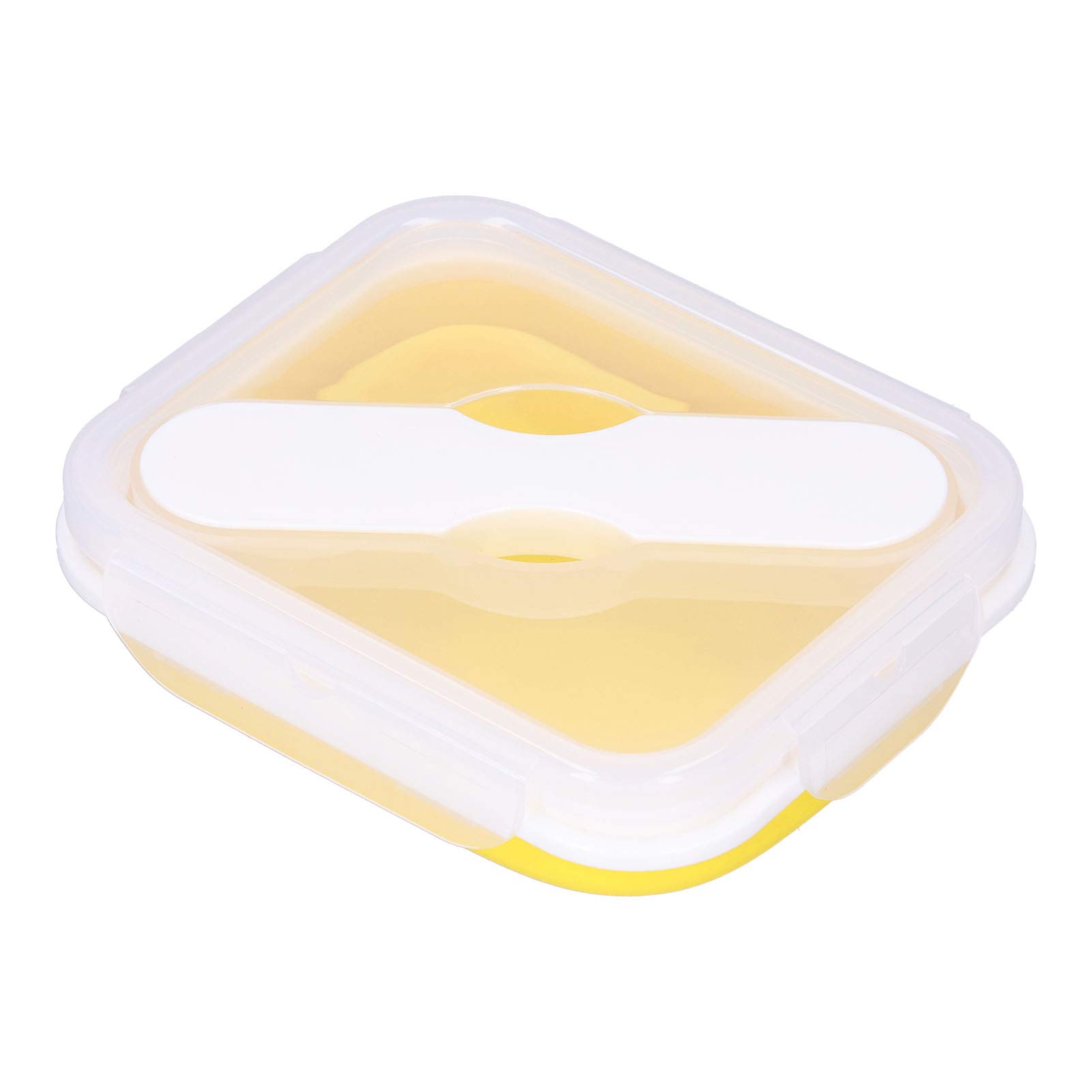 Lunch Box JO HOUSE 2 Scomparti - Contenitore Pieghevole In Silicone Con Posate